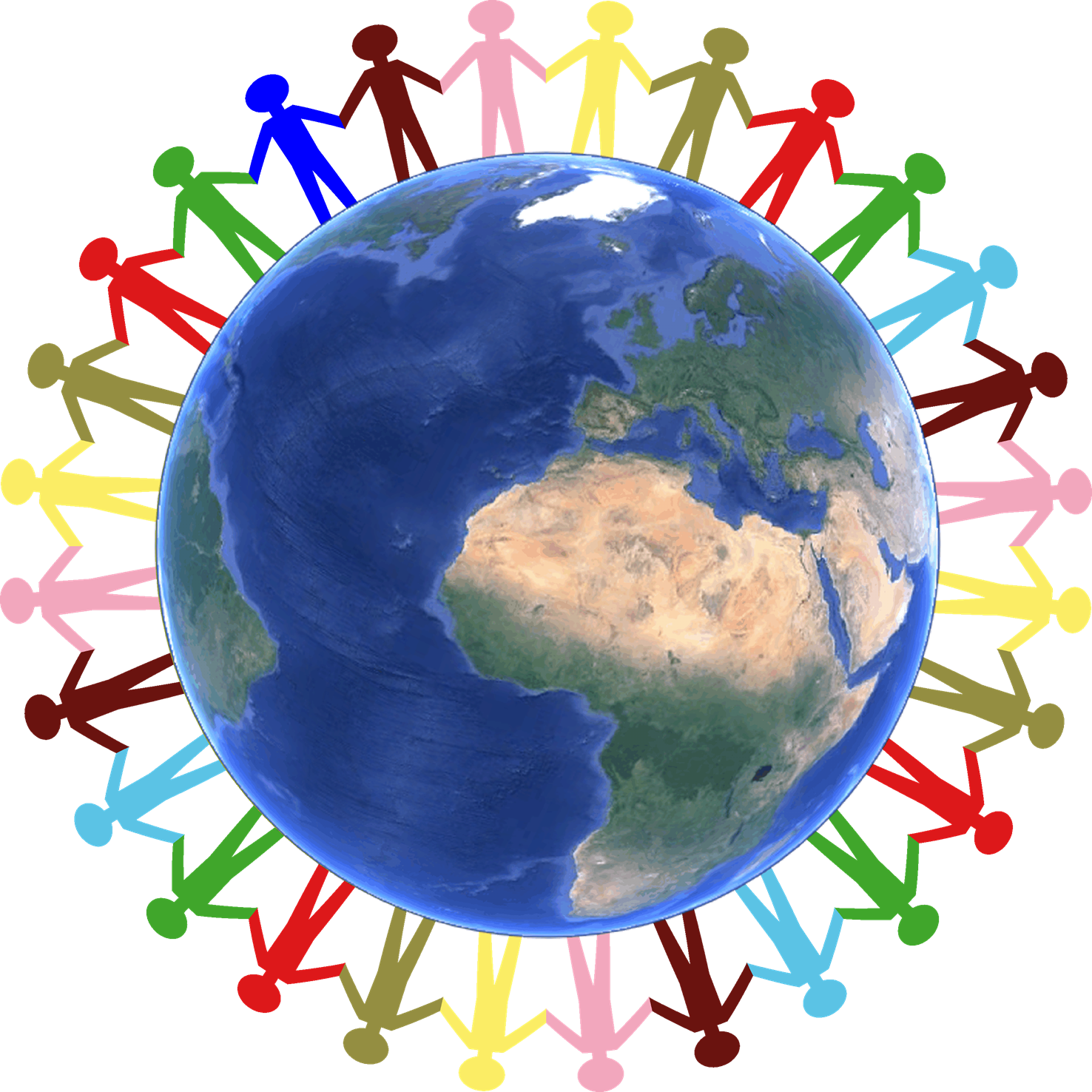 Children around the world joining hands image
